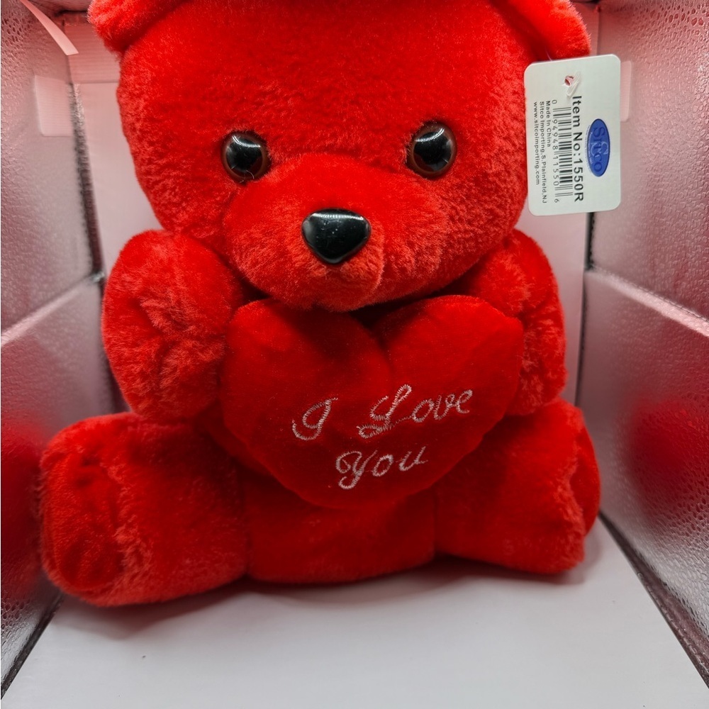 Sitco Red Bear I Love You with Heart 12” Height Beautiful with Tags